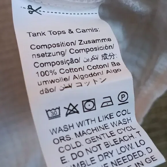 White Sleeveless Cotton Tank Top - Picture 3 of 4